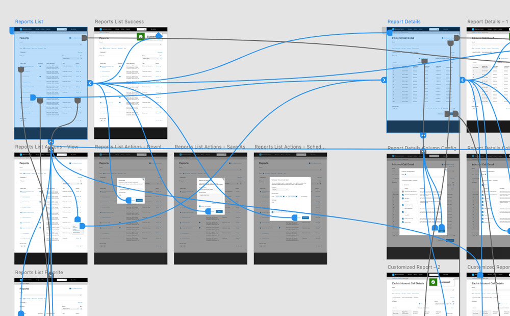 Report detail page actions microwire