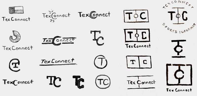 TexConnect logo sketches